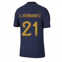 Maglie da calcio Francia Lucas Hernandez #21 Prima Maglia Mondiali 2022 Manica Corta
